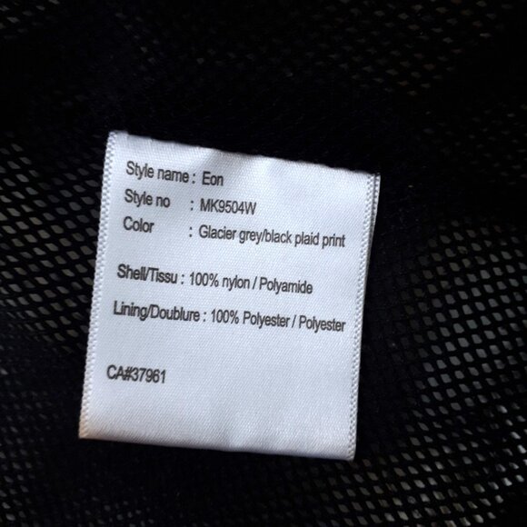 McKinley Aquamax Eon Black and Grey Plaid Print Nylon Jacket - Picture 16 of 16